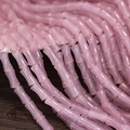 Pink translucent glass bamboo joint beads for DIY jewelry making and bracelets - 6x12mm Light Korean Pink (1Pc)