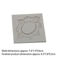 Grey silicone mold with vintage European oval relief frame and scroll pattern 15-495 - Style No. 1-Oval Relief Frame / Gray