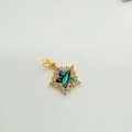 Colgante de estrella bañado en oro de 18k con nácar de colores y circonitas engastadas - Dorado Concha de Abulón