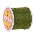 Green #72 nylon cord for jewelry weaving on a white spool for DIY necklace crafts - Army Green