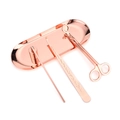 Rose gold stainless steel candle care set with trimmer, snuffer, dipper, and tray - Rose Gold 4-Piece Set (Tube)