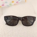 Chic black pinhole sunglasses for kids with durable full-frame design and rivet details - Black and Gray