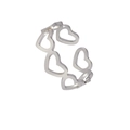 Minimalist silver open ring featuring a hollow heart link design for women and men - Hollow Heart - Silver