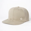 Khakifarbene flache Baseballkappe mit Doppelstern-Stickerei und strukturiertem Design - Verstellbar / Khaki