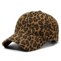 Vintage-Baseballcap mit Leopardenmuster und abgenutzten Details aus Baumwolle - Verstellbar / Hellkaffee