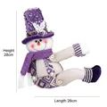 Purple and white sequin snowman Christmas curtain tieback, height 28cm width 26cm - Snowman
