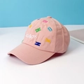Pink kids baseball cap with Bonboy letter embroidery on a blue white background - 48-52cm (1-6 Years) / Letter Style - Pink