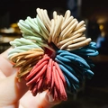 Colorful elastic mini hair ties for kids in beige, green, brown, and navy blue - 19# Korean Style Colors Approx 100Pcs