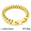 Herren 10mm Gold Franco Kettenarmband mit quadratischem Sicherheitsverschluss, 230mm - Stil B (KB156371-KFC) / Gold