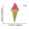 Dettagli della toppa ricamata a forma di gelato rosa con dimensioni 7,9 cm x 3,7 cm - Toppa Anguria 3#