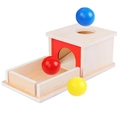 Montessori object permanence box with colorful wooden balls for coordination - Object Permanence Box (3 Balls) 0.44kg