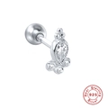 S925 sterling silver cartilage stud with teardrop zircon and screw back closure - Style 25 (Single) - Teardrop Bar