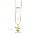 Dimensioni dettagliate della collana a stella in oro 18K con gemma verde e perle - Stella Marina con Pietra Verde (N07199G-2) / Oro