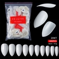 600 Stück weiße Mandelform-Nagelspitzen in Beuteln, verschiedene Größen für Maniküre - Stil 20 / 600 Stück Packung / Naturfarbe