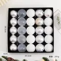 Set di 25 palline di Natale argento e bianco in confezione regalo per decorazioni - Bianco Argento