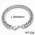 Silver stainless steel Cuban link bracelet for men and women, size 200x8mm and weight 22g - Style C 8mm 200mm(KB165936-ZZ)