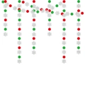 Guirlande de Noël avec disques rouges, verts et flocons de neige argentés pailletés - Point Rouge Vert + Flocon d'Argent (3m)