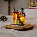 Luminous resin Christmas toy shop miniature house with warm light and snow details - Toy Shop Style (Style E)