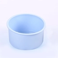 Blue round silicone cake mold for DIY baking, top view on white background - Light Blue