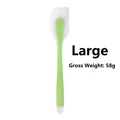 Large translucent silicone spatula with green core handle for baking and cooking tasks - Semi-Transparent Large Spatula / Green