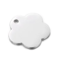 Ciondolo a fiore in acciaio inossidabile argento lucido con superficie liscia su bianco - Ciondolo Fiore Argento (KLJ6374-Z)