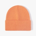 Classic orange ribbed knit beanie for men and women featuring warm thick winter fabric - One Size / Orange Red