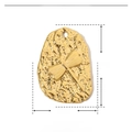 Detailed size chart of gold stainless steel dragonfly pendant showing dimensions and weight - YE589-Dragonfly Relief Plate