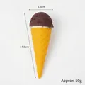 Modello di cono gelato al cioccolato con dimensioni 5,5x14,5cm e base cialda gialla - Cono gelato alla crema / Marrone scuro