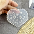 Translucent heart-shaped silicone mold featuring ocean shells and starfish for nail art - #003 Shell Starfish Heart Mold