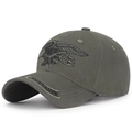 Berretto da baseball in cotone verde oliva con ricamo Navy SEAL e visiera curva - Verde Militare
