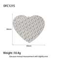 Detailed size view of silver textured heart pendant measuring 49mm by 50mm - Silver Large Textured Heart (DFC121S)