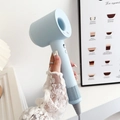 Handheld bladeless hair dryer in Morandi light blue with a matte finish and ionic tech - Sky Blue