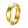 Polished 6mm gold stainless steel ring with modern beveled edge design for men - US 6 / 6mm / Gold