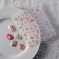 Stickers ongles 5D Marie Cat avec motif de relief rose en 3D pour décor de manucure - Ts-069