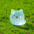 Luminous blue cartoon cat miniature, 2.4cm resin figurine for DIY desk or car decor - Blue (Long Tail Kitten)