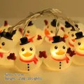 Christmas LED string lights with cute duck-shaped snowmen wearing hats and scarves - Snowman Duck (1.8m 10 LEDs - 2AA Constant Light Battery Box)