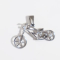 Silver vintage motorcycle pendant diy accessory in detailed cruiser bike shape - Motorcycle - Steel Color