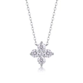 Elegant S925 sterling silver necklace with a four-petal flower moissanite pendant - Four-Petal Flower Style (N13597) + GRA Certificate
