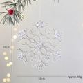 Set di due fiocchi di neve in acrilico glitterato da 10cm per decoro natalizio - Fiocco di Neve Trasparente da 10CM (Set di 2)