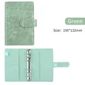 Mint green A6 budget binder with crocodile leather texture and 6-ring metal binder mechanism - Crocodile Pattern-Green (Shell Only)