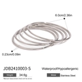 Set of silver stainless steel bangles with 6cm inner diameter and 0.23cm thickness - Silver