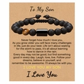 Bracciale in pietra occhio di tigre opaca per figlio con carta regalo ispiratrice - A mio figlio