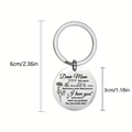 Edelstahl Schlüsselanhänger mit Schmetterlingsgravur und Maßangaben für Geschenke - 30mm Runde Platte / Einfach Rund Graviert (xk30 Ohne Blume)