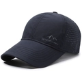 Casquette de baseball outdoor bleu marine avec logo montagne et perforations laser aérées - Bleu marine