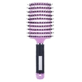 Brosse à cheveux courbée violette et noire avec poils de sanglier pour coiffage - Violet Pailleté (Nouveau) - Manche Noir