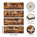 Rustic farmhouse 4-piece wooden wall decor set with inspirational family lettering - Family Inspirational 4-Piece Set(Y26Y90120_Q)