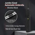 Obsidian black automatic folding umbrella with 125cm wide canopy and double rib frame - 10 Ribs / Large Double Rib / 27 Inch 10 Ribs Double Frame Auto Black