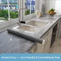 Self-adhesive Armani Gray marble texture kitchen wallpaper with heat resistant coating - Classic Gray