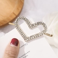 Fermaglio per capelli a cuore dorato scintillante con strass incastonati per donna - Stile Cuore con Strass (B5410)