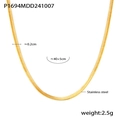 Flat gold stainless steel snake chain necklace 0.2cm width with 45cm length detail - Gold Snake Bone Chain Necklace